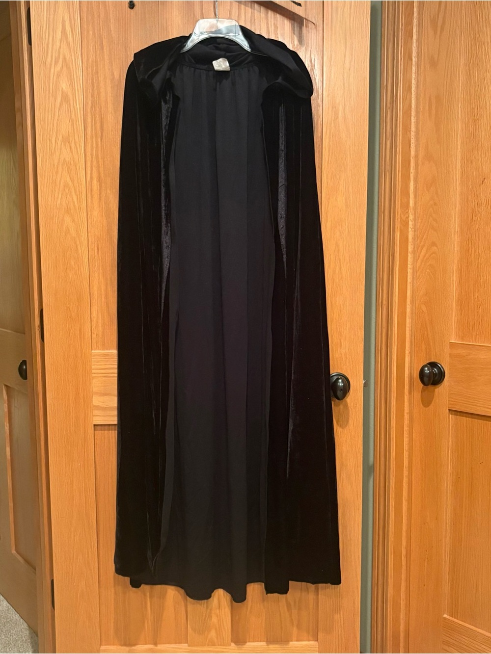 Target Black Velvet Vampire Cape with Hooded Overlay